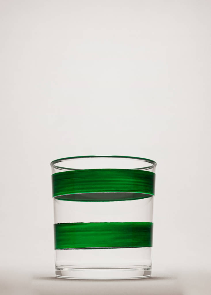 Striped glass vase — Green