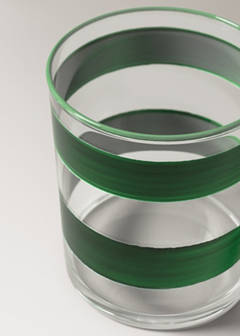 Striped glass vase — Green 2