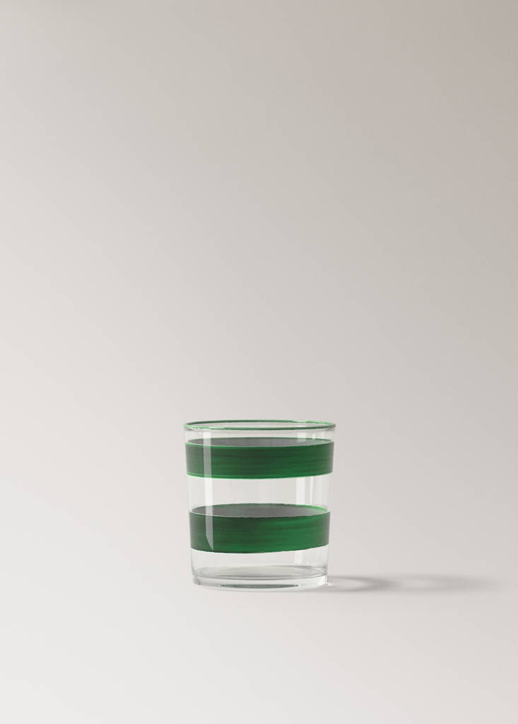Striped glass vase — Green