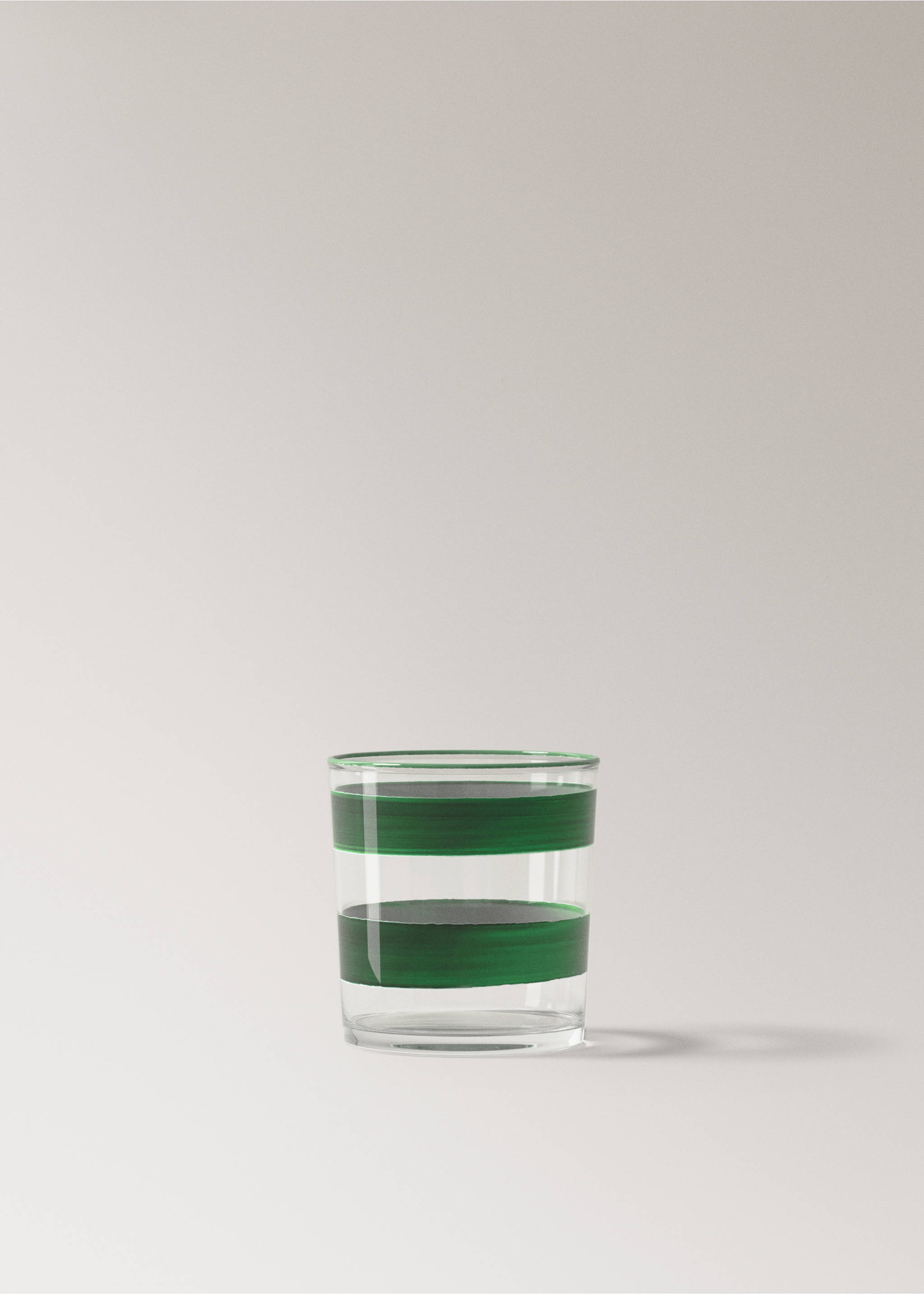 Striped glass vase - Article without model, Green. Ref: 27061524-00.