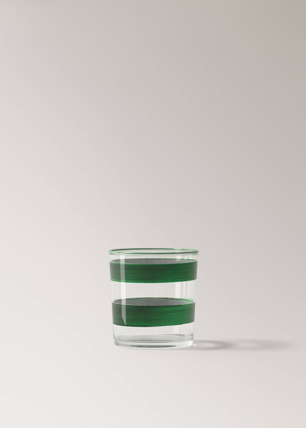 Striped glass vase — Green