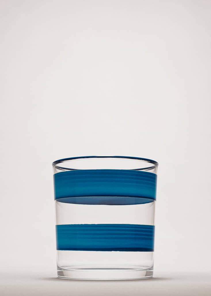 Striped glass vase — Blue