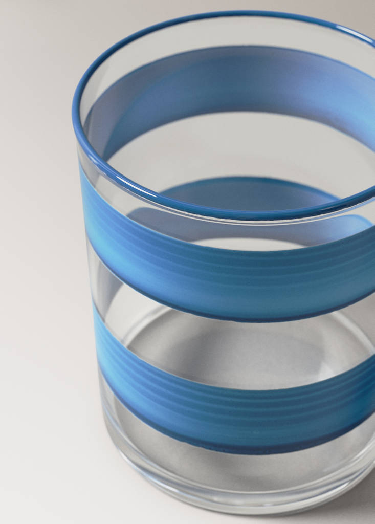 Striped glass vase — Blue