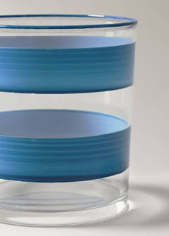 Striped glass vase — Blue 3