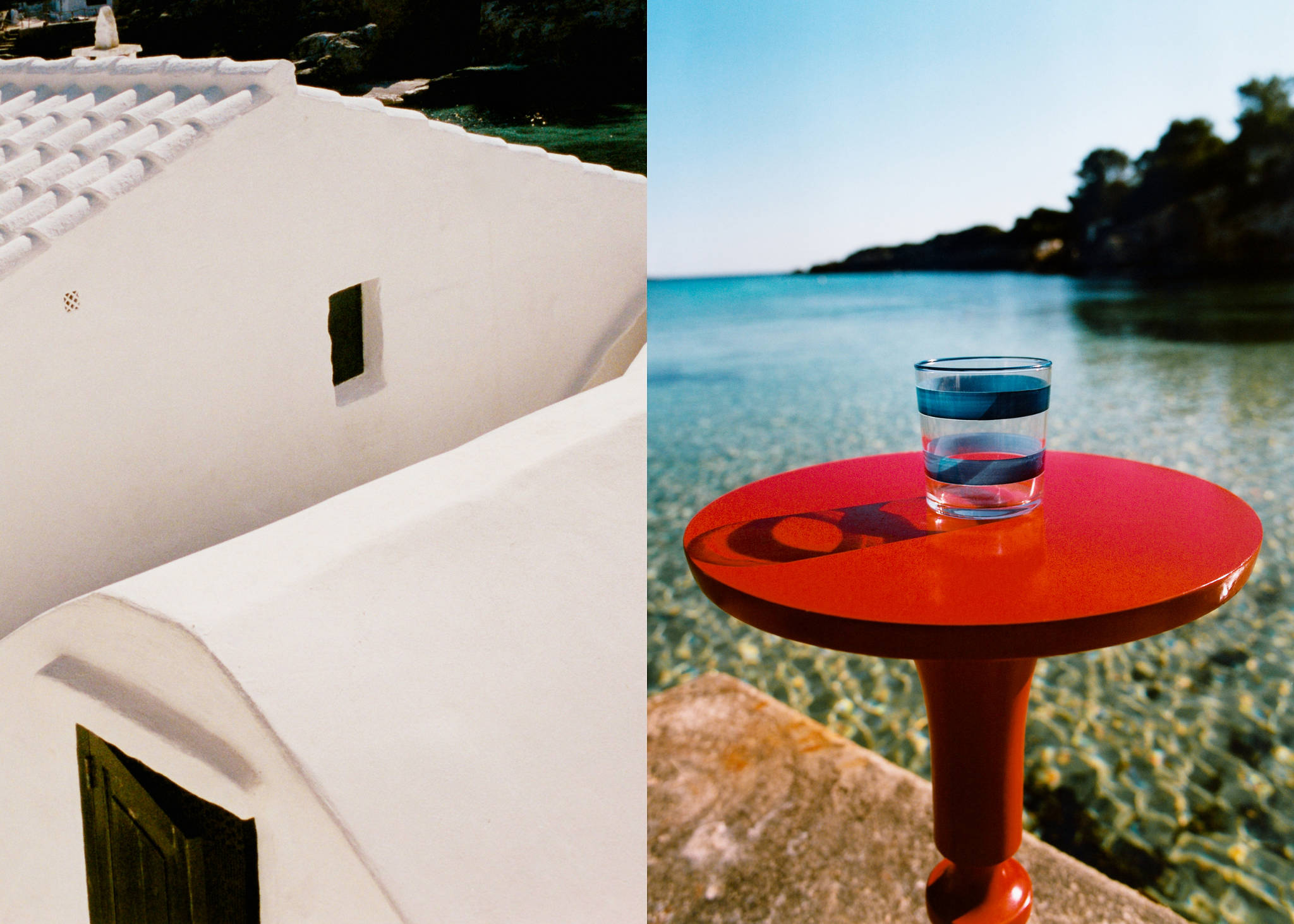 Striped glass vase - Panoramic plane