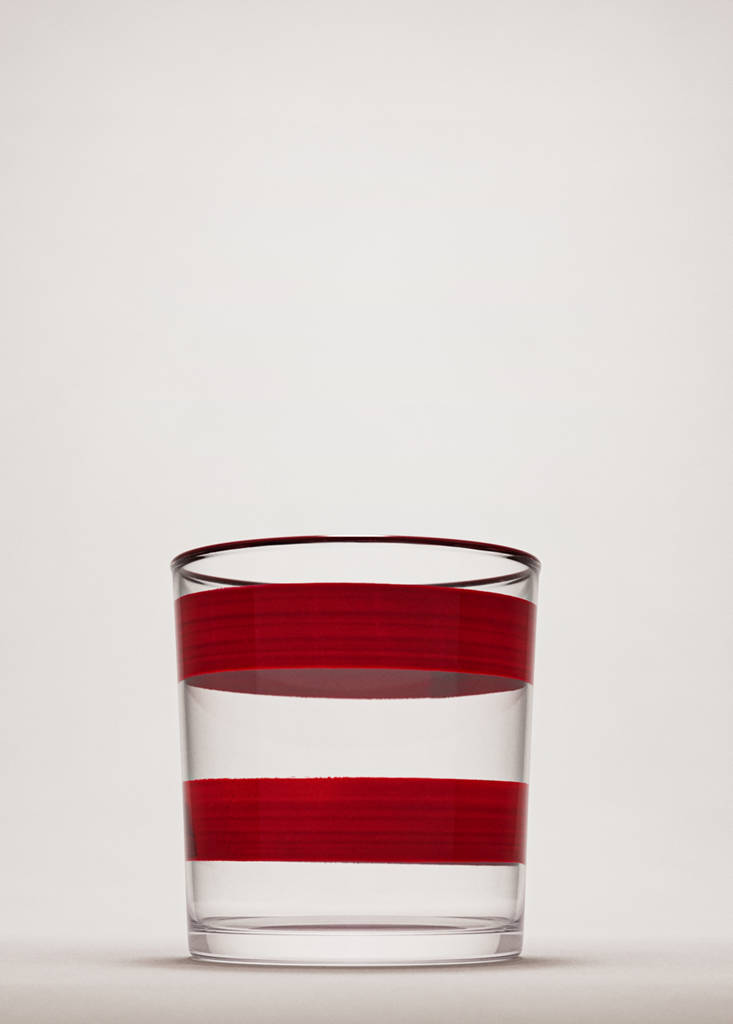 Striped glass vase — Pink