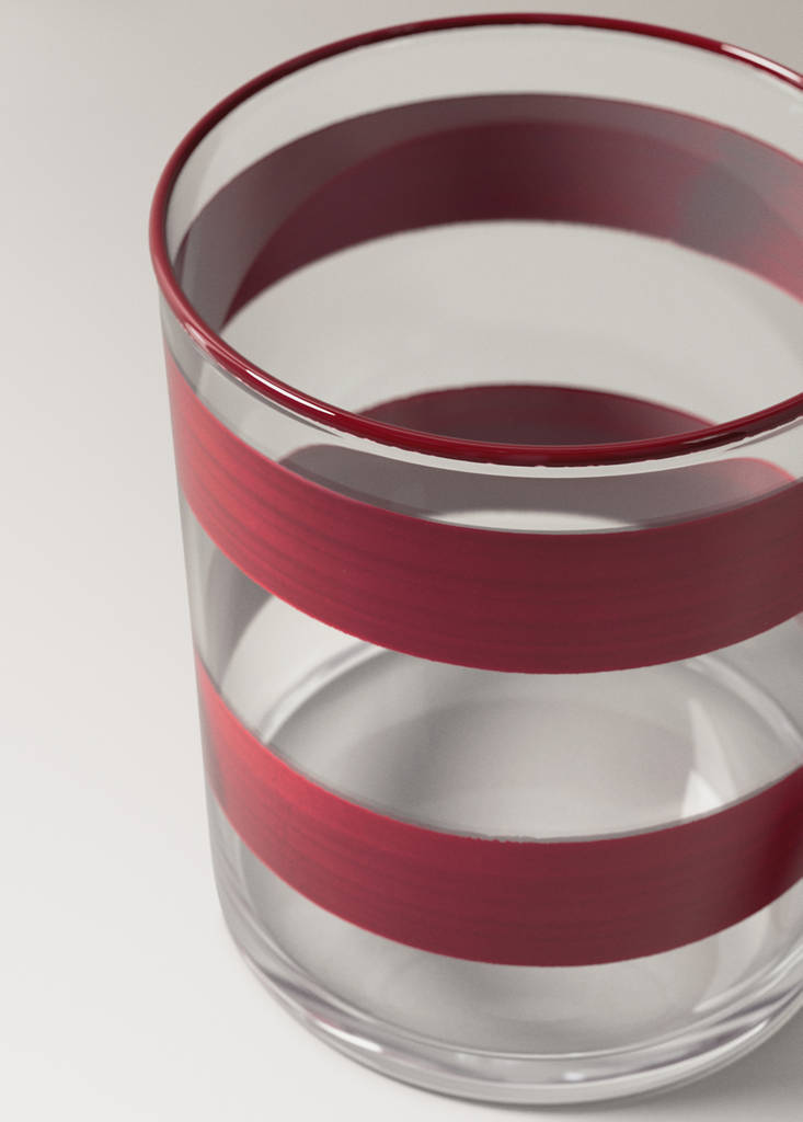 Striped glass vase — Pink