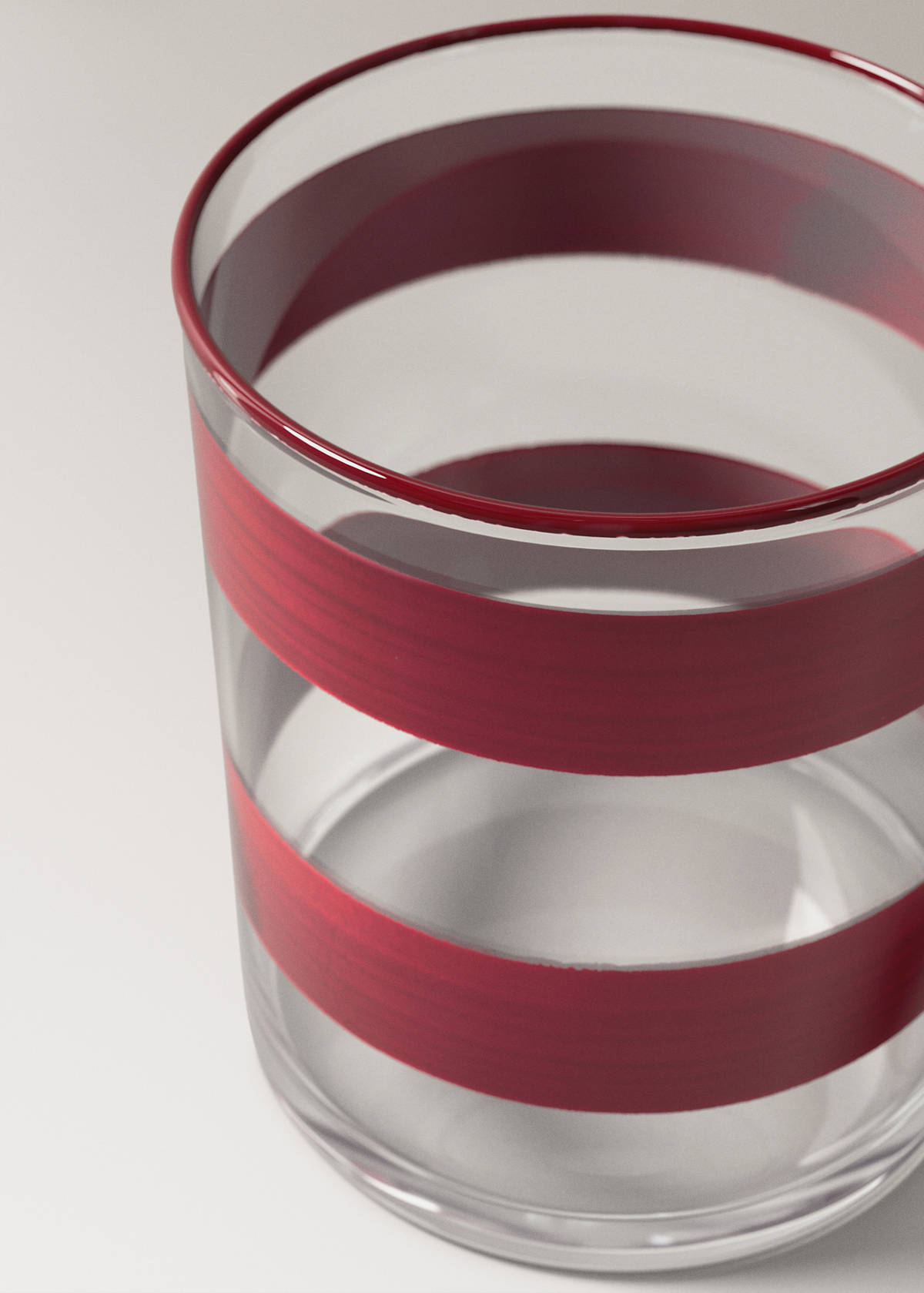 Striped glass vase — Pink