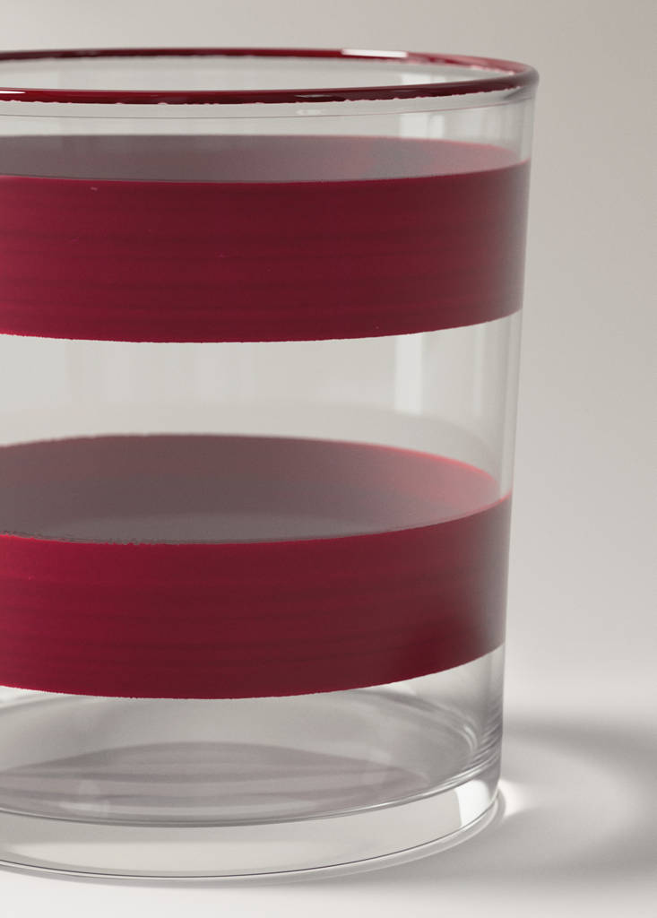 Striped glass vase — Pink