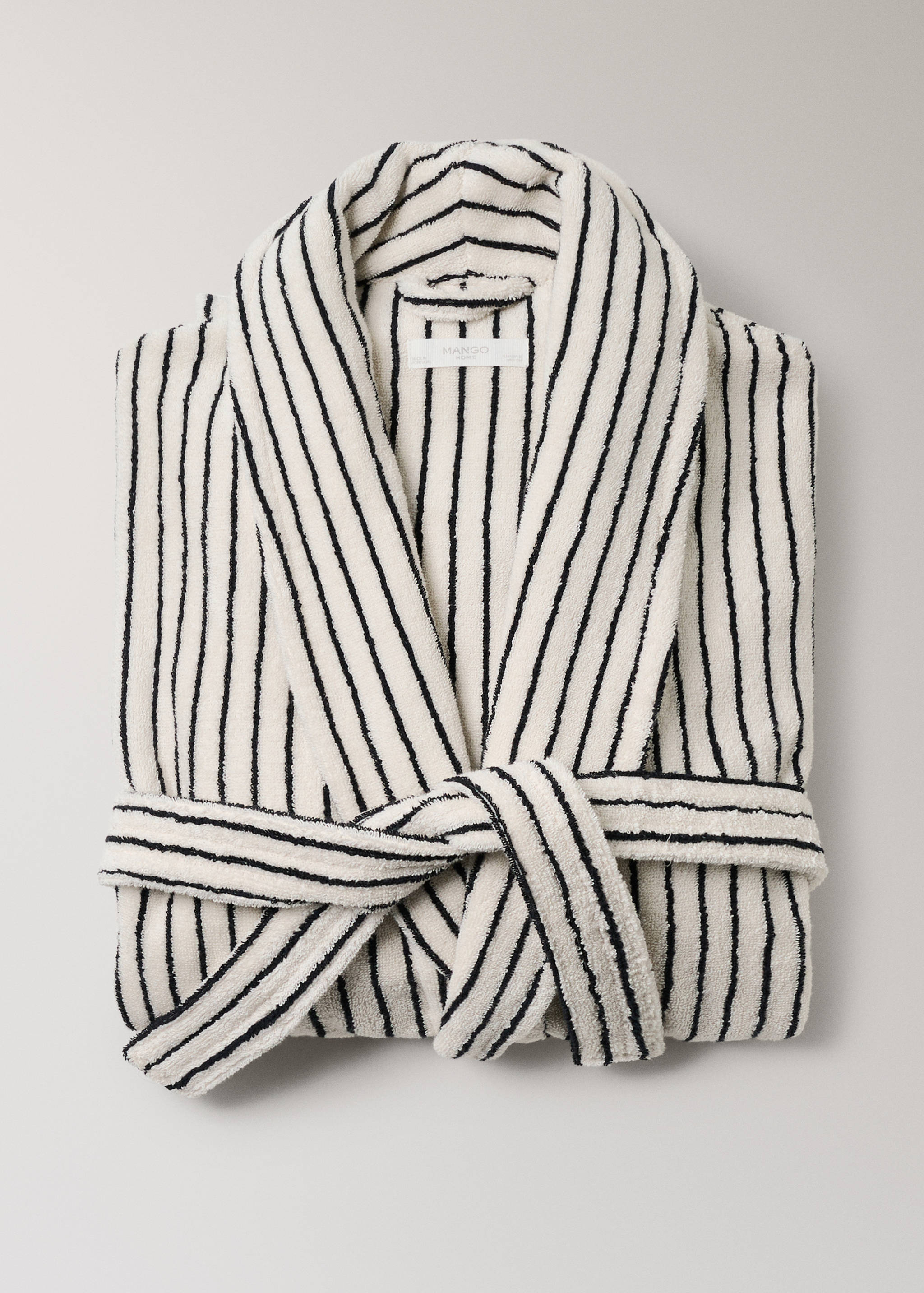 Two-tone striped bathrobe - Details of the article 3