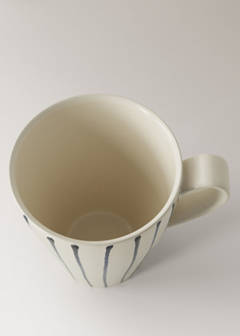 Stoneware striped tea cup — Navy 3