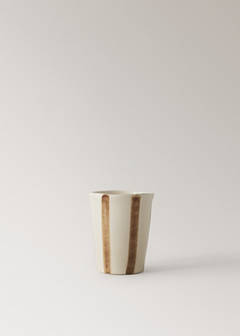 Striped stoneware coffee cup — Russet 5