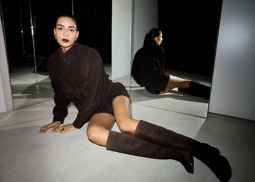 Heel suede boots — Chocolate