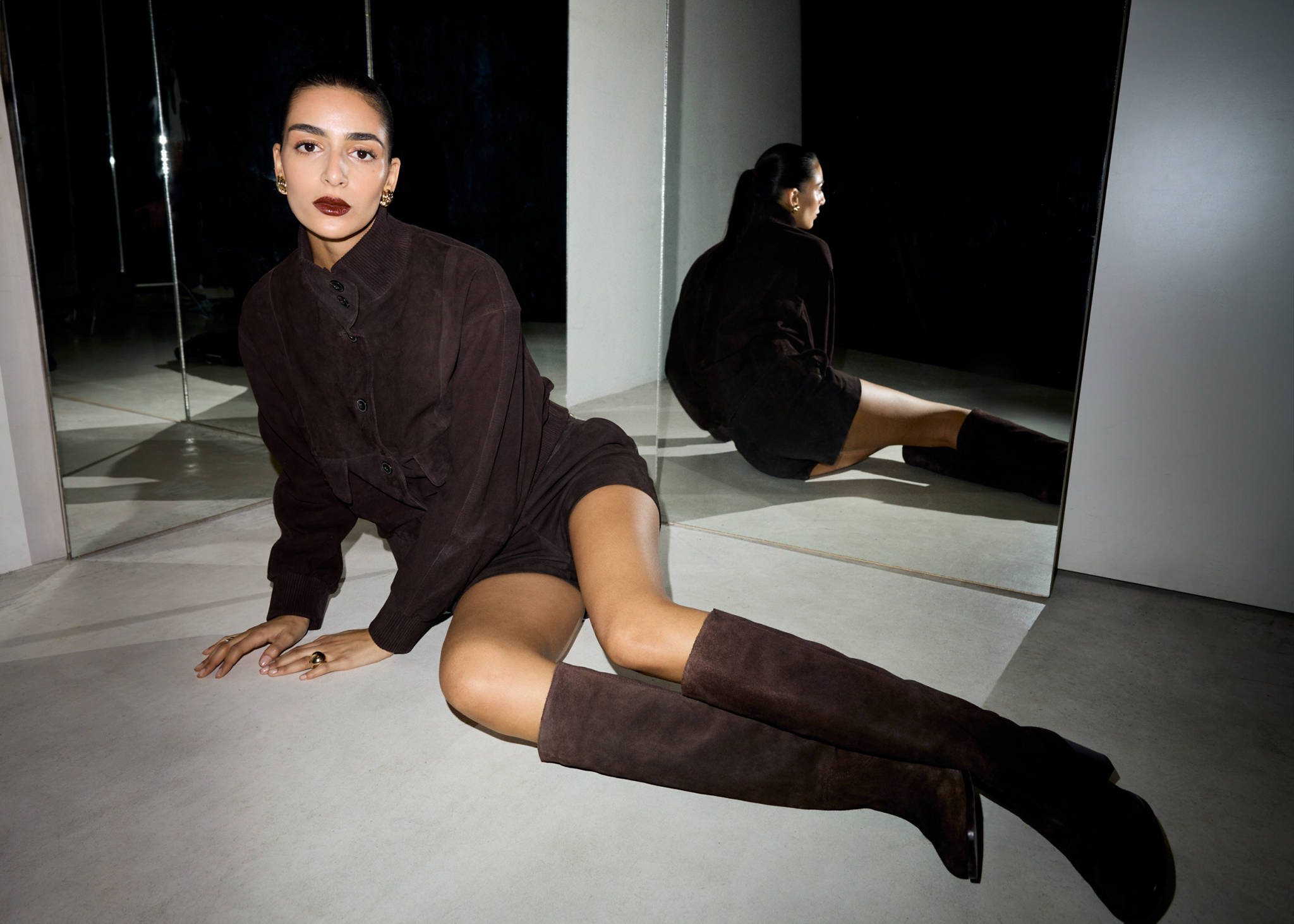 Heel suede boots - General plane