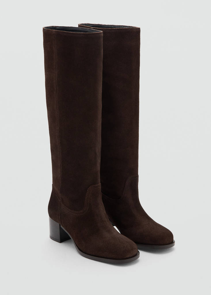 Heel suede boots — Chocolate