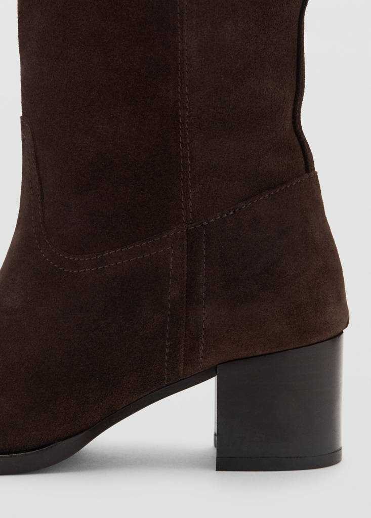 Heel suede boots — Chocolate