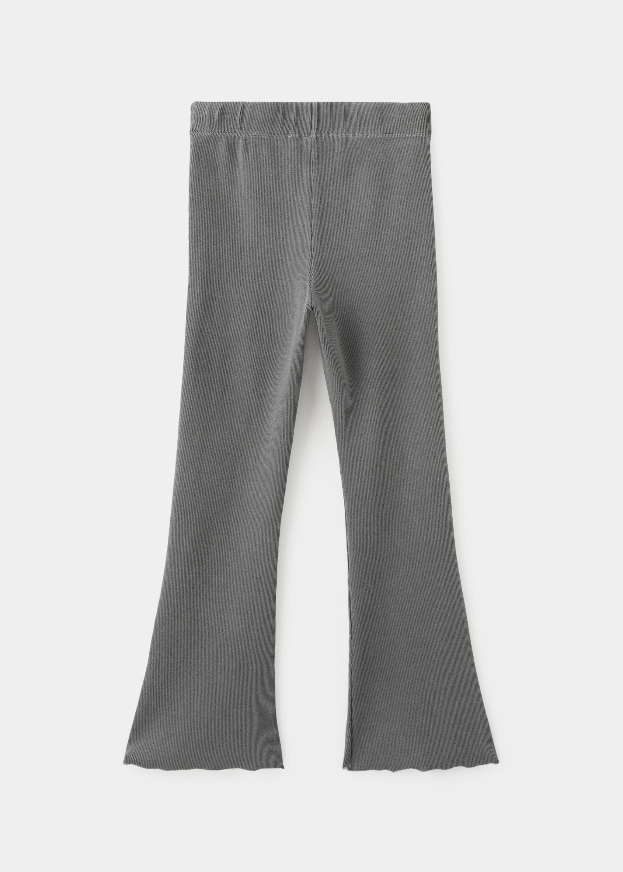 Ribbed flared leggings - Reverse of the article, Charcoal. Ref: 27061535-00.