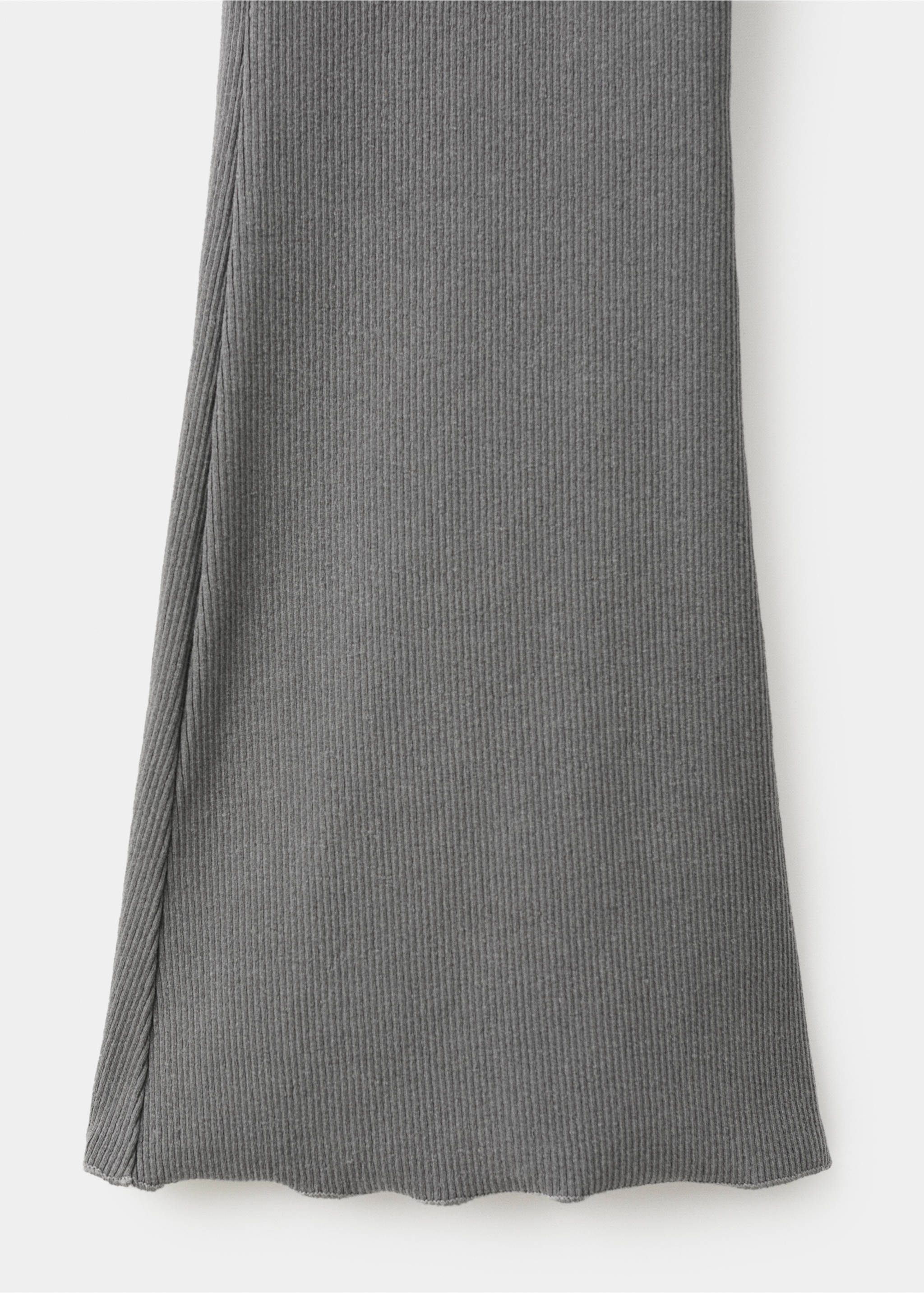 Ribbed flared leggings - Details of the article 8, Charcoal. Ref: 27061535-00.