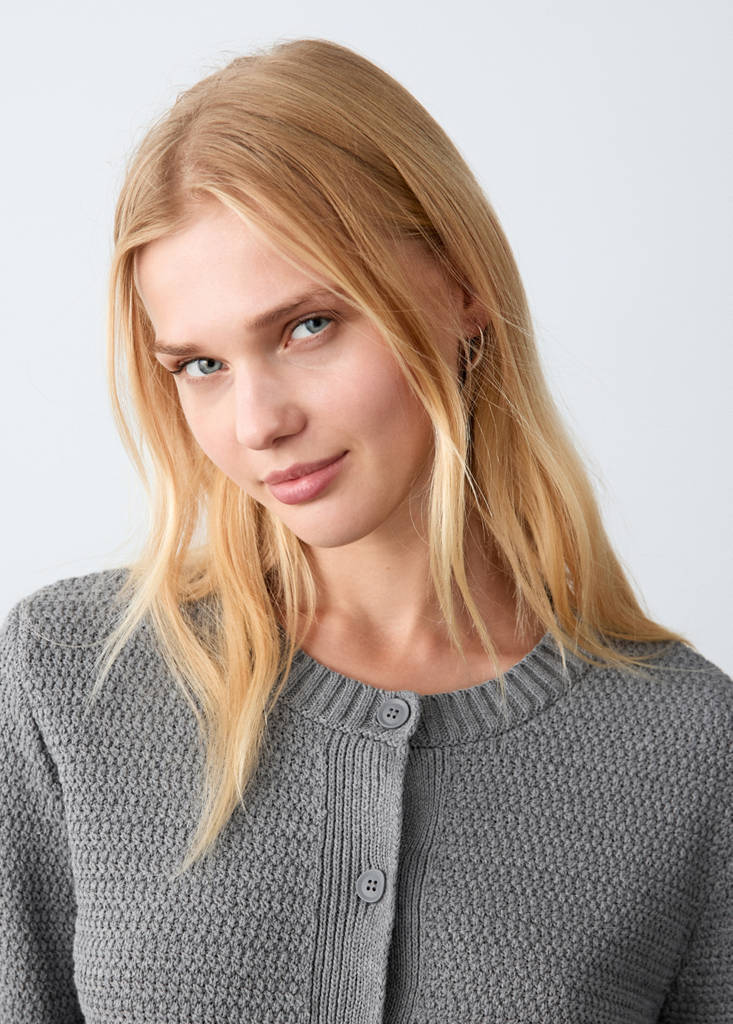 Knitted button cardigan — Grey