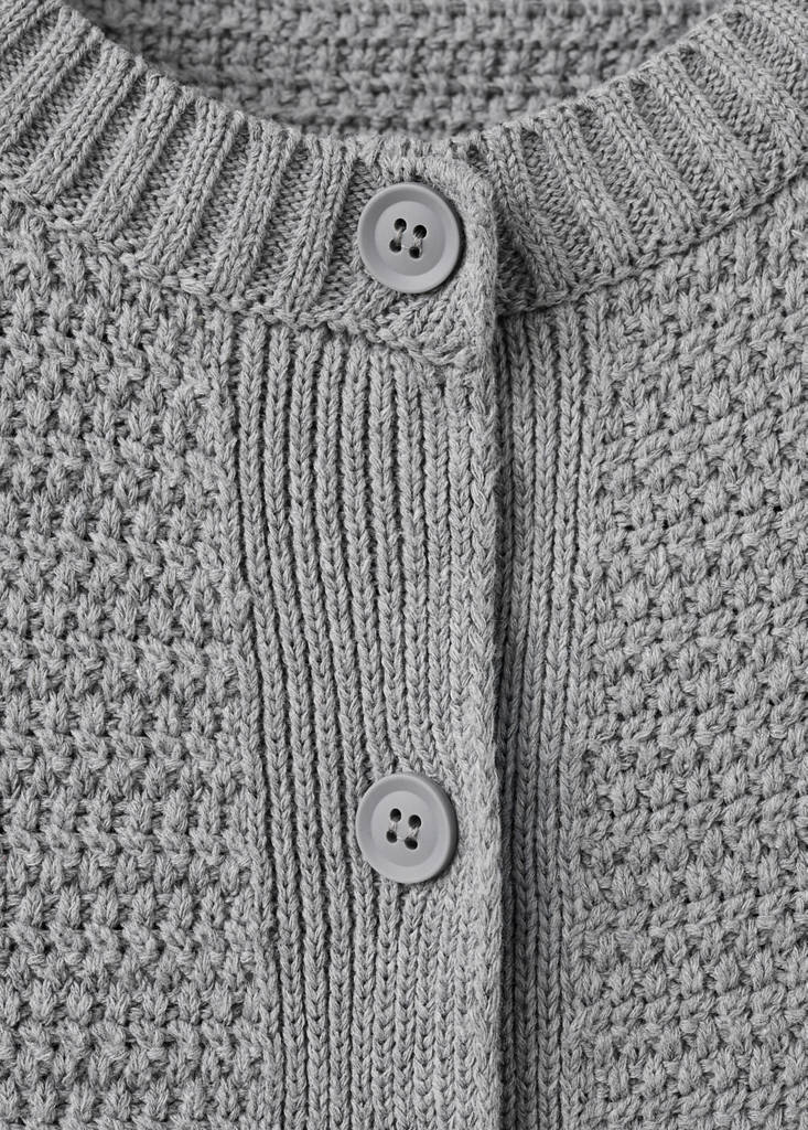 Knitted button cardigan — Grey