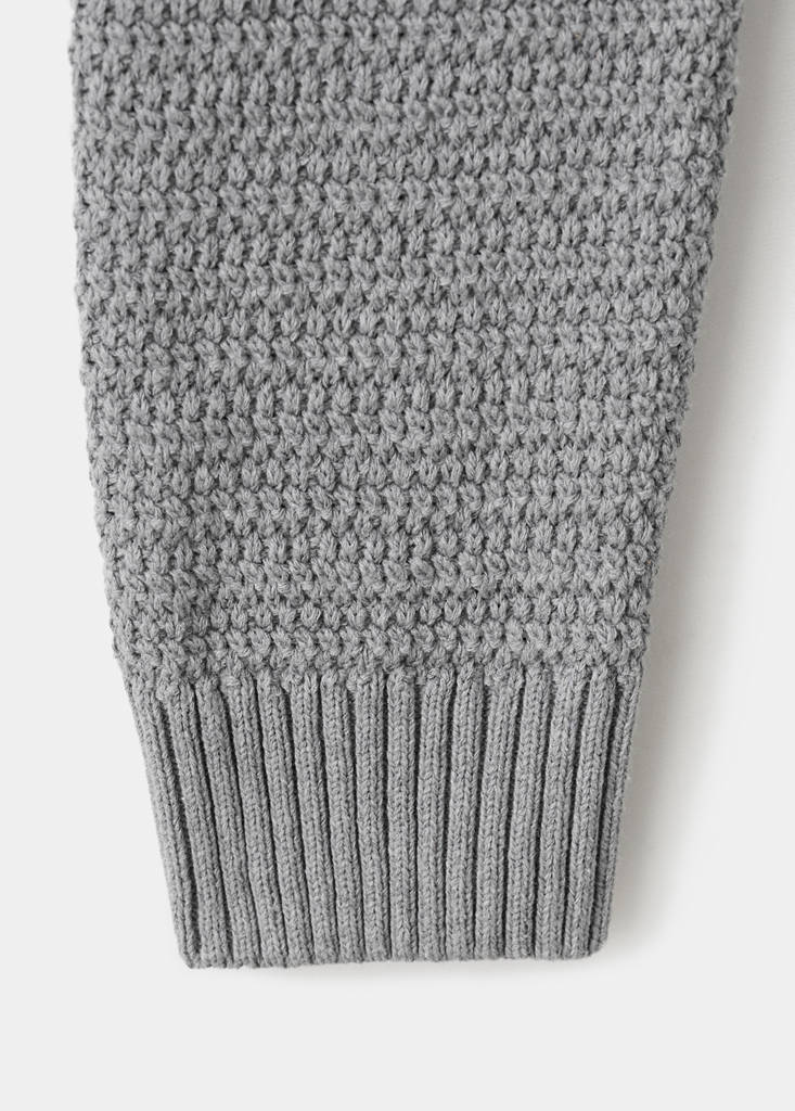 Knitted button cardigan — Grey