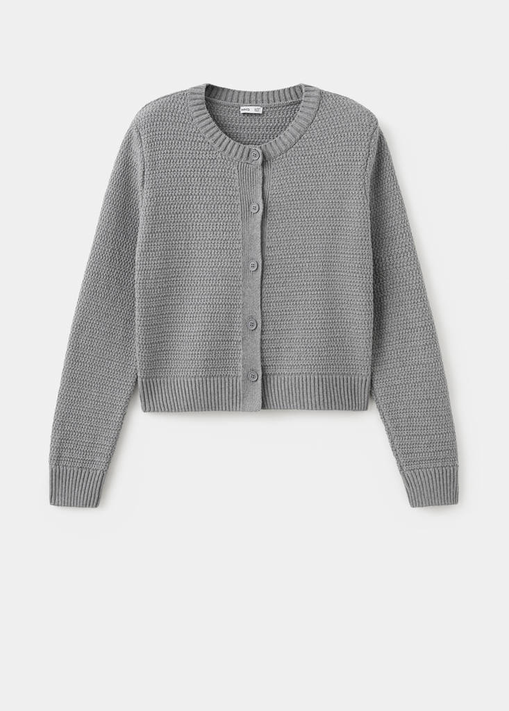 Knitted button cardigan — Grey