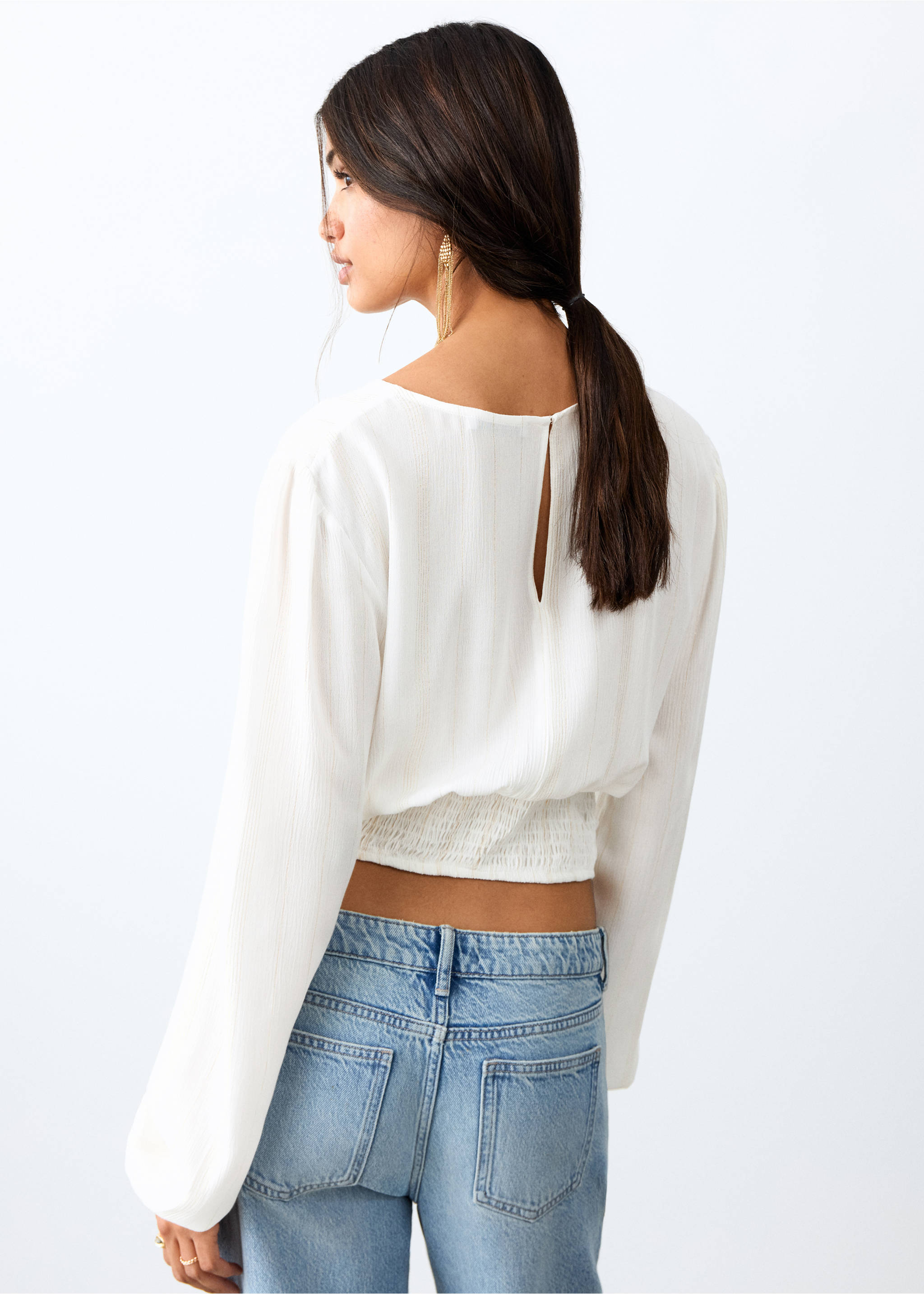 Flowy blouse - Reverse of the article, Off White. Ref: 27061539-00.