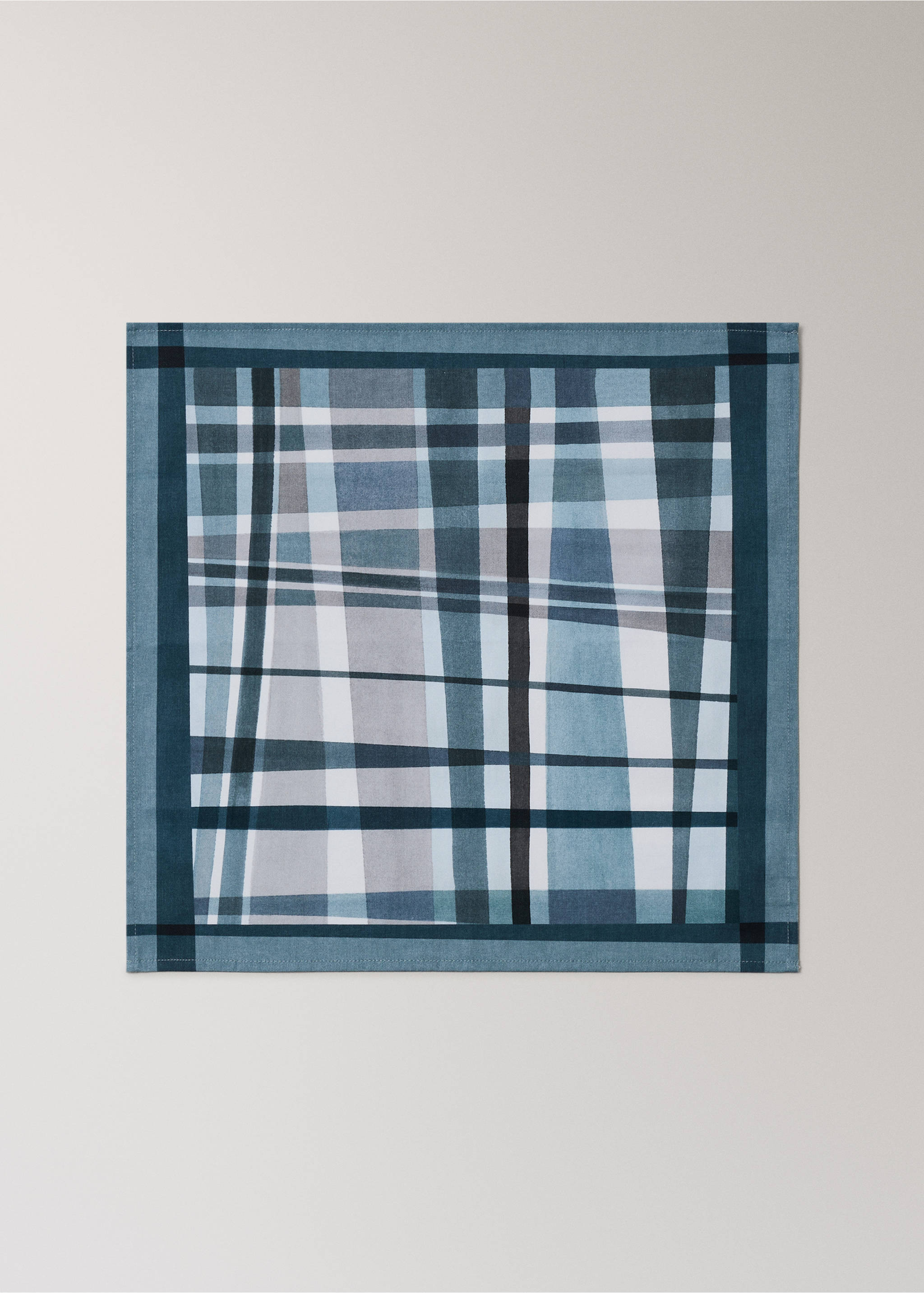 Cotton napkins with irregular check pattern - Article without model, Blue. Ref: 27062005-00.