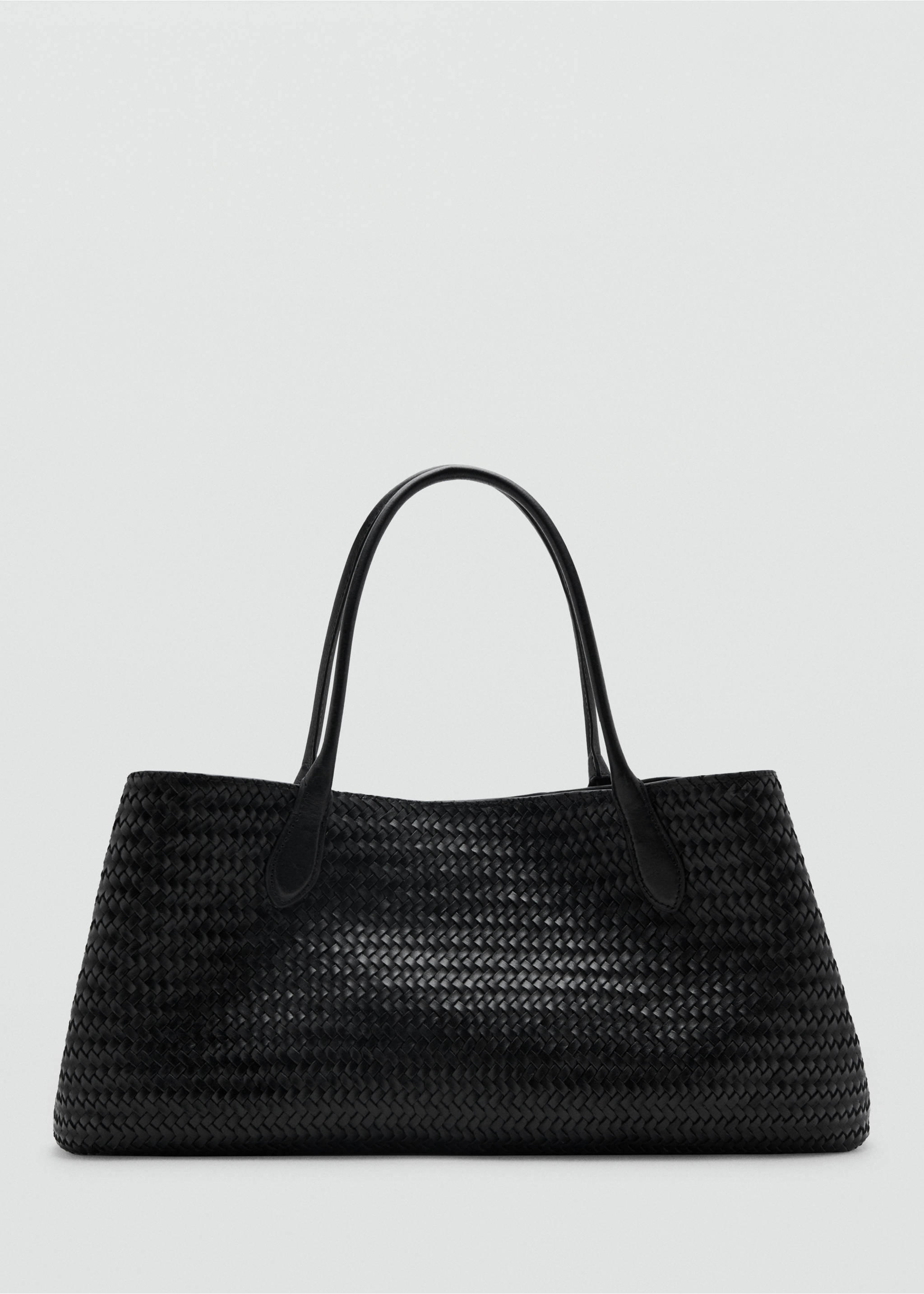 Stor skulderveske i flettet skinn - Artikkel uten modell, Svart. Ref: 27062537-00.