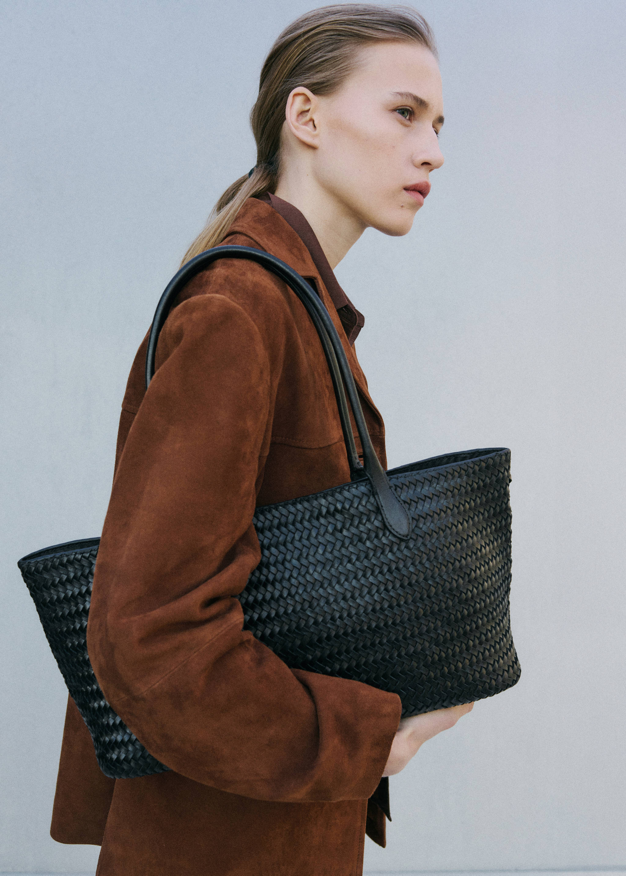 Grand sac porté épaule cuir tressé - Détail de l'article 9