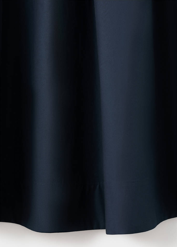 Midi cotton skirt with pleats — Navy