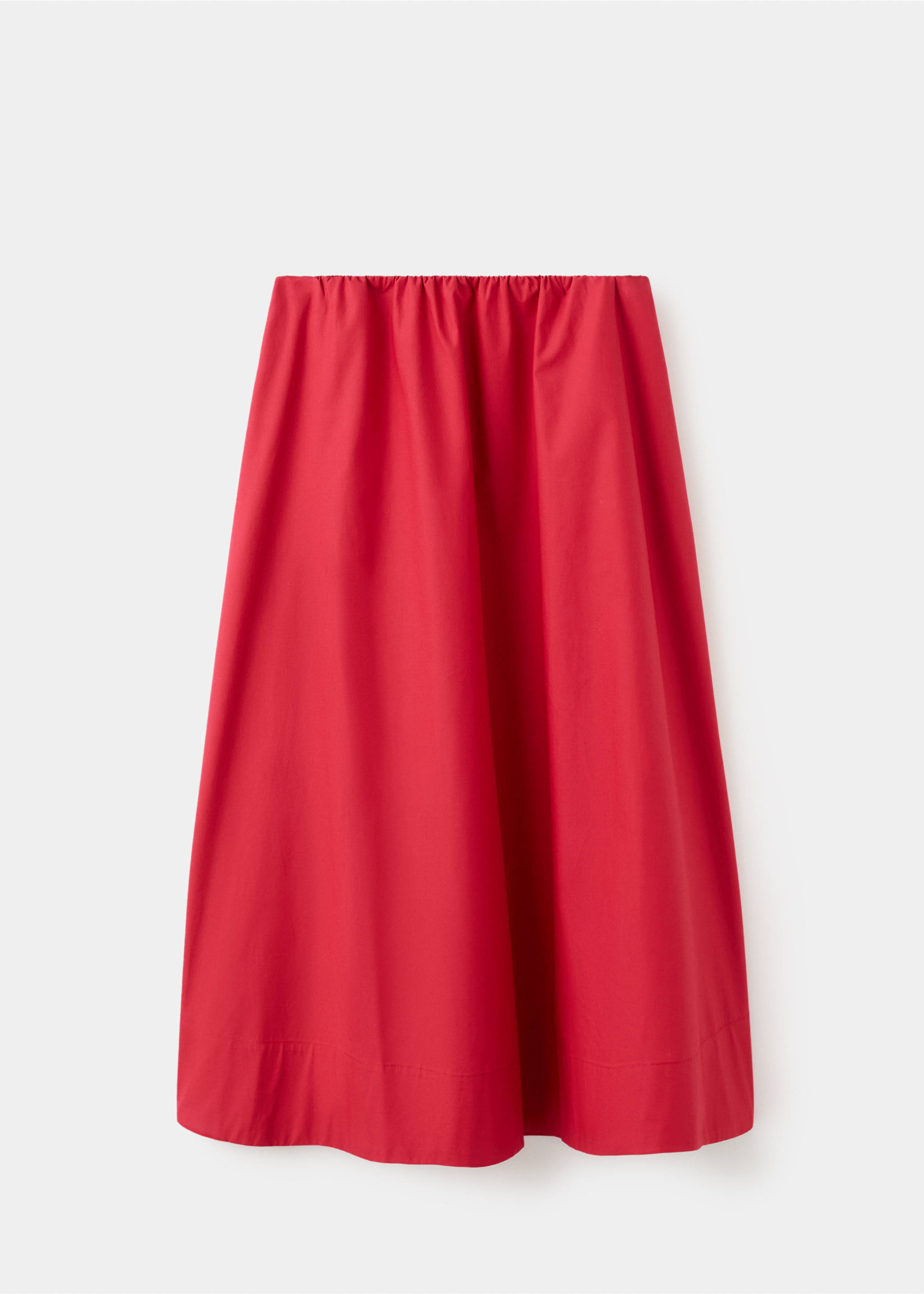 Midi cotton skirt with pleats - Article without model, Red. Ref: 27062538-00.