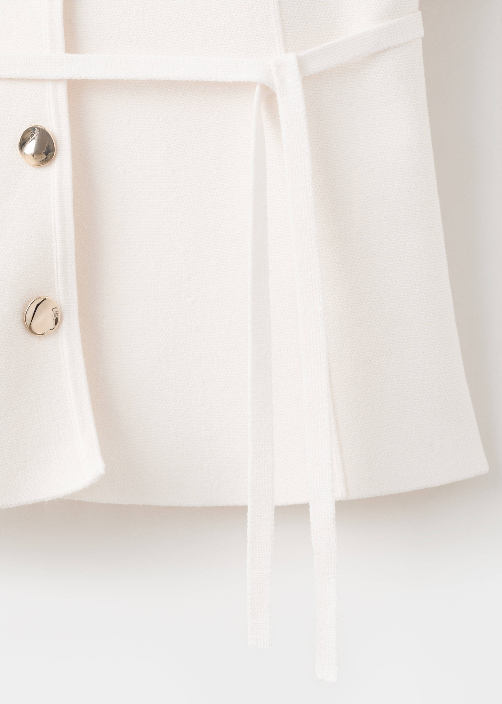 Knitted jacket with polo collar - Details of the article 0, Off White. Ref: 27062540-00.