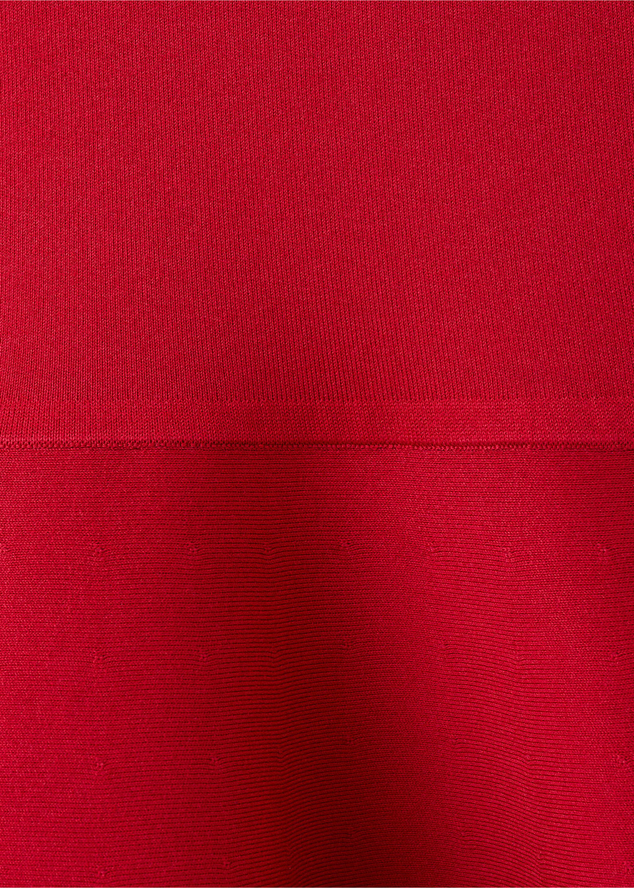Peplum knit dress with buttons - Details of the article 0, Red. Ref: 27062541-00.