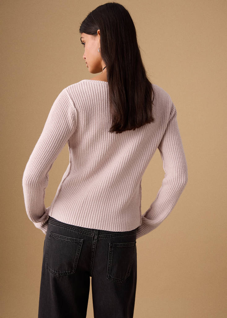 Knitted button cardigan — Light Pink