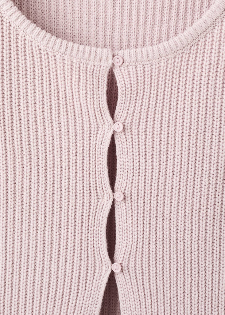 Knitted button cardigan — Light Pink