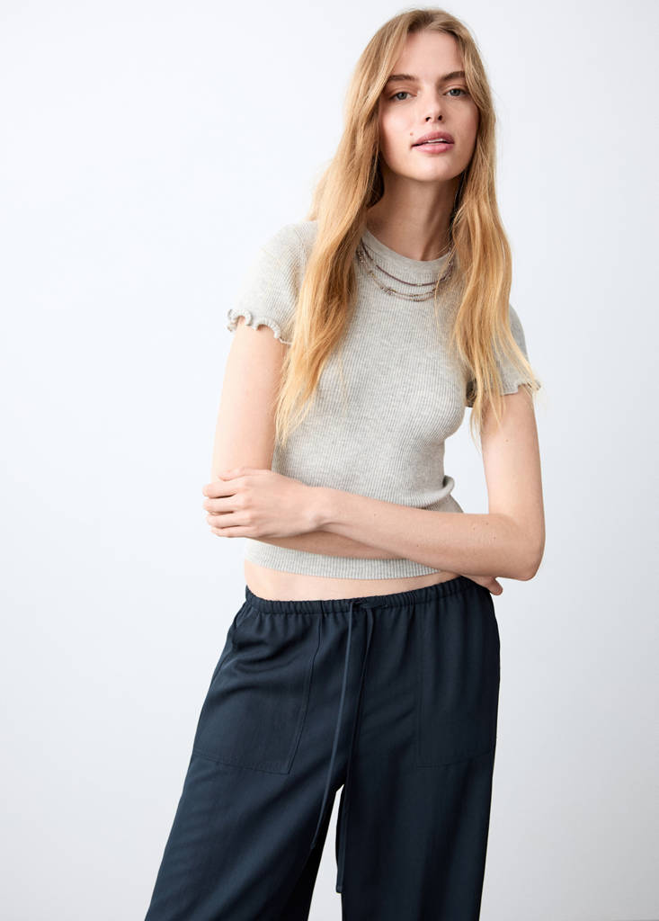 Knitted short-sleeve t-shirt — Medium Heather Grey