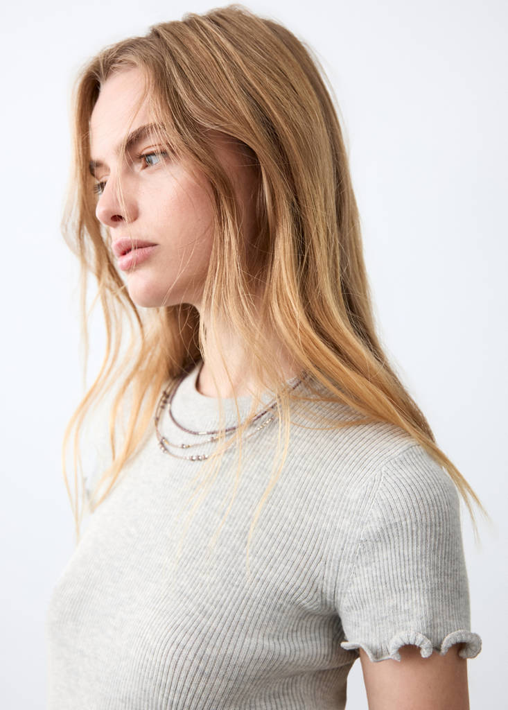 Knitted short-sleeve t-shirt — Medium Heather Grey