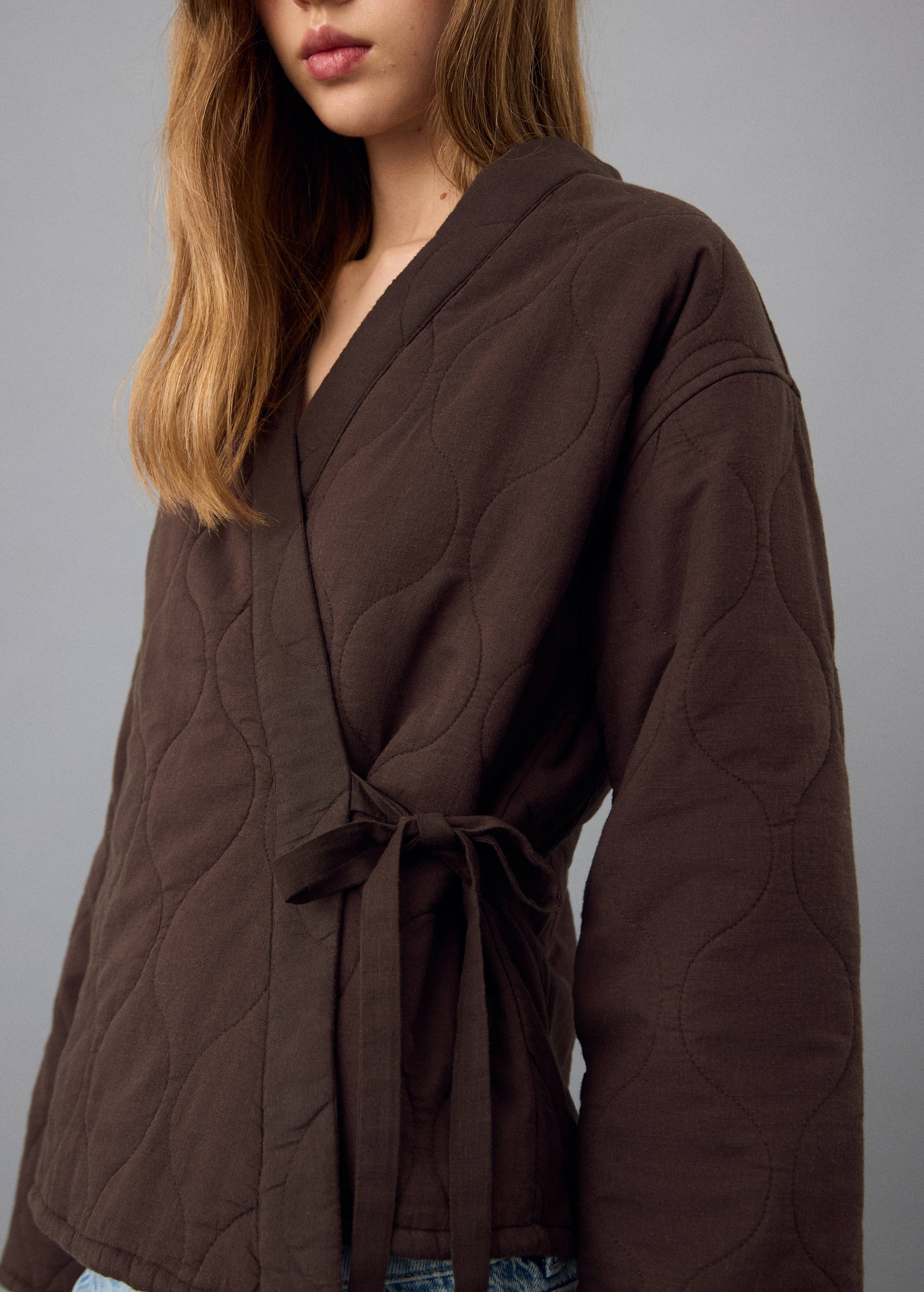 Quilted kimono with tie - Details of the article 2