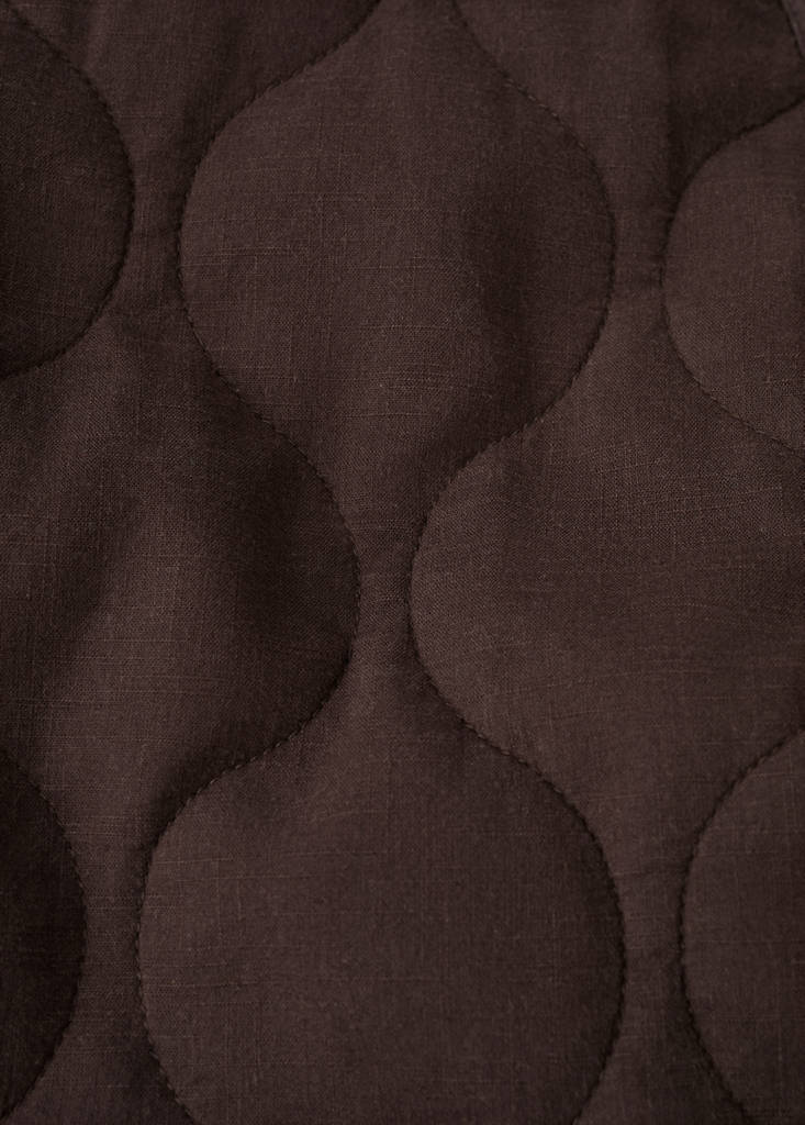 Quilted kimono with tie — Brown
