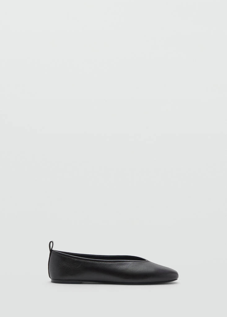 Leather flat shoes — Chocolate