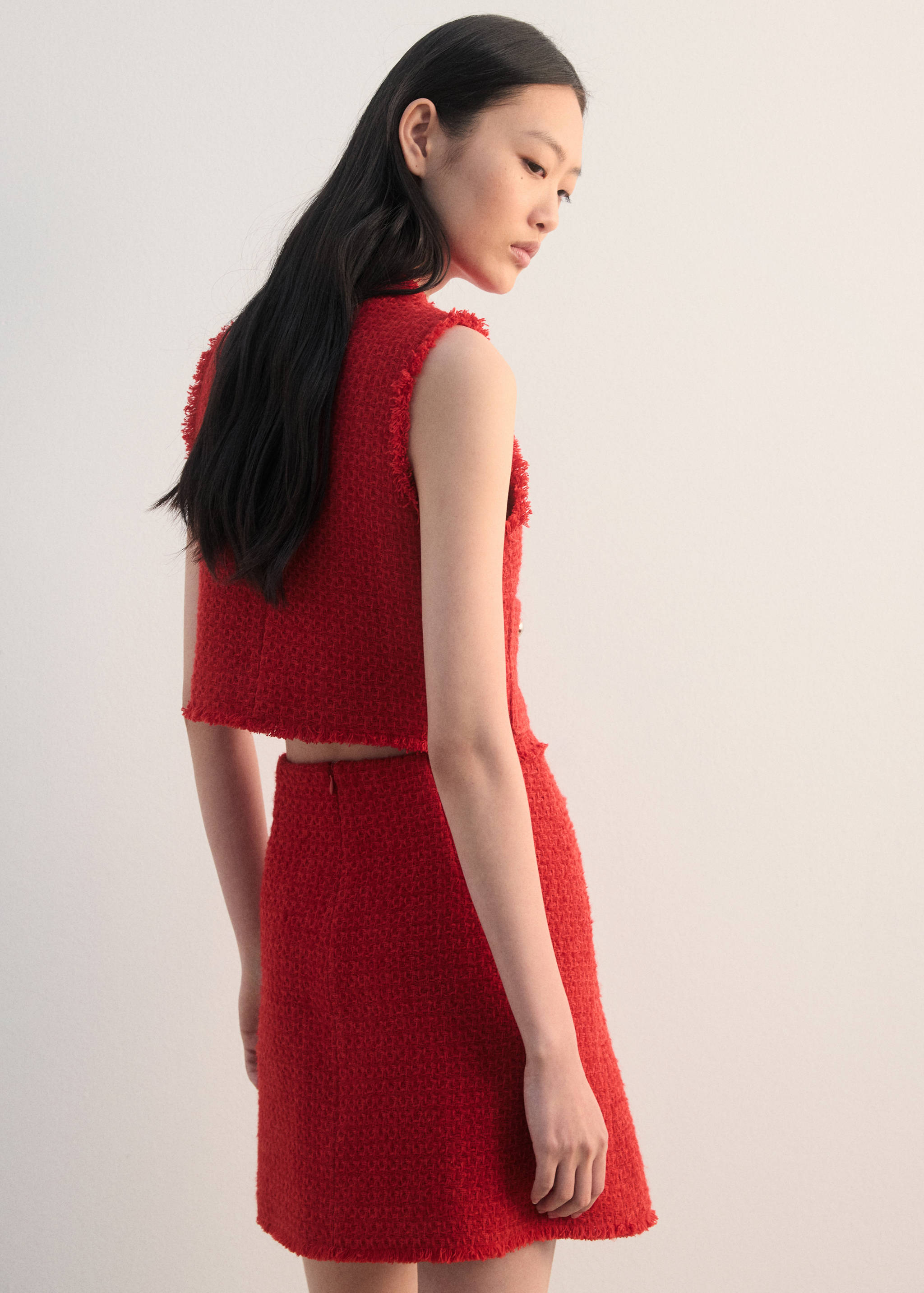 Falda corta tweed - Reverso del artículo