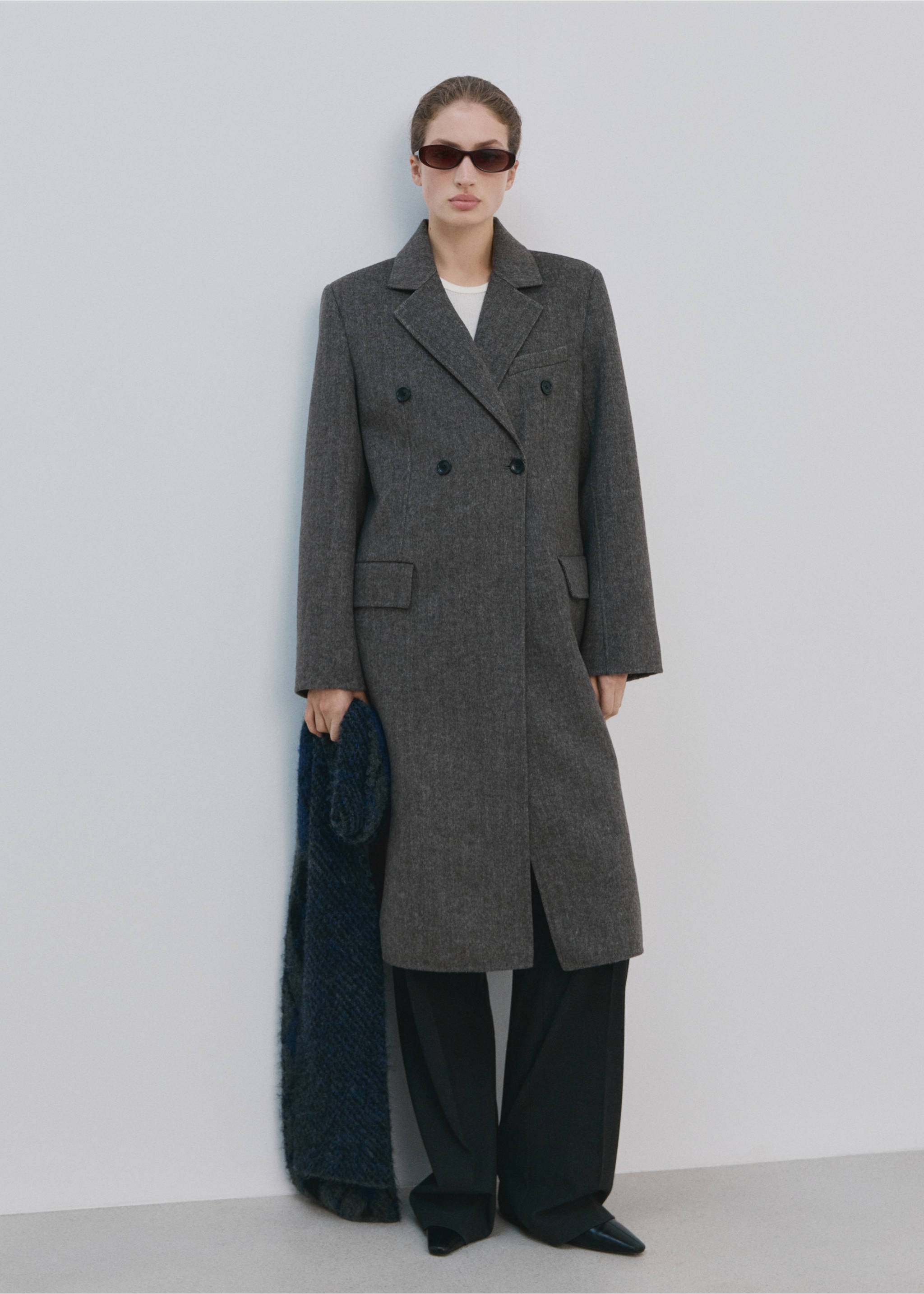 Double-breasted wool coat - General plane, Grey. Ref: 27062549-00.