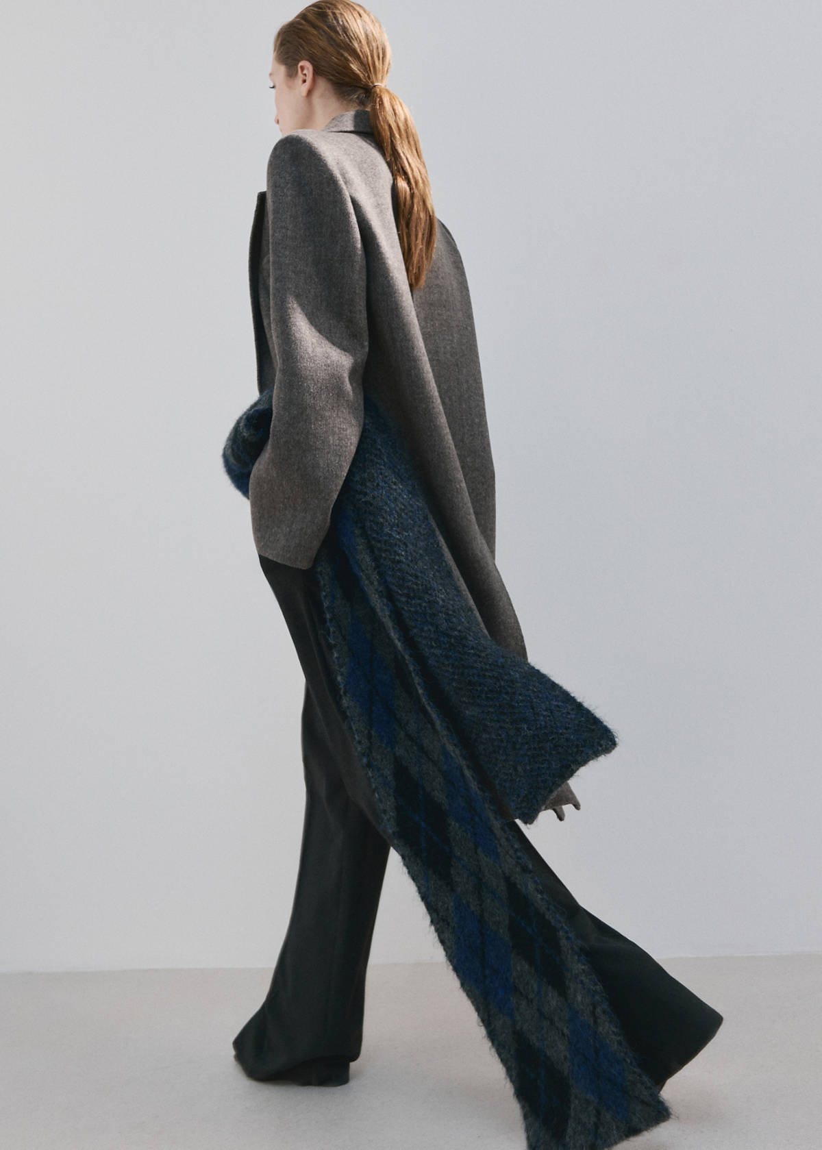 Double-breasted wool coat — Grey