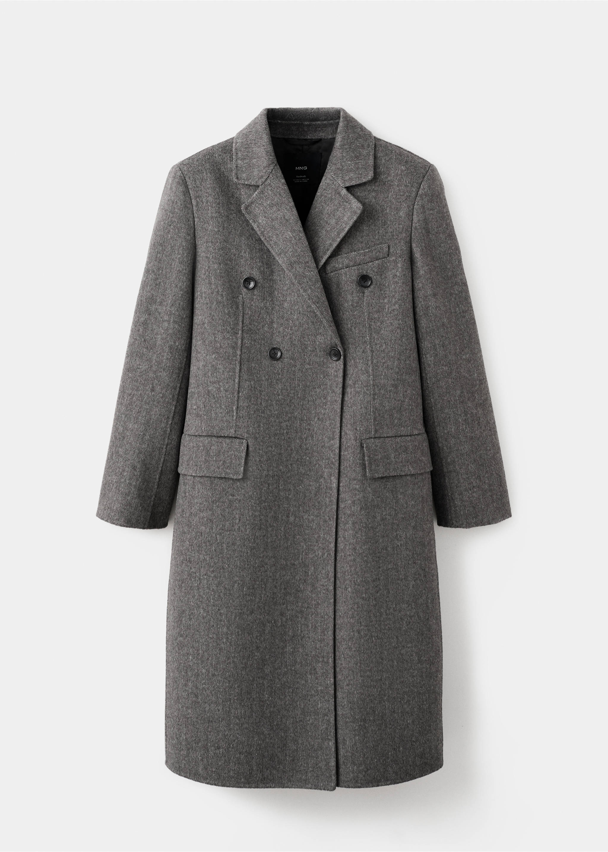 Double-breasted wool coat - Article without model, Grey. Ref: 27062549-00.
