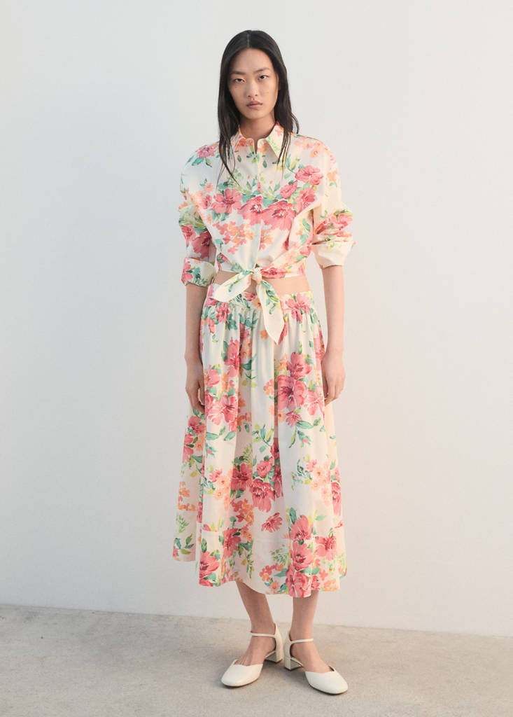 Floral shirt with knot — Off White