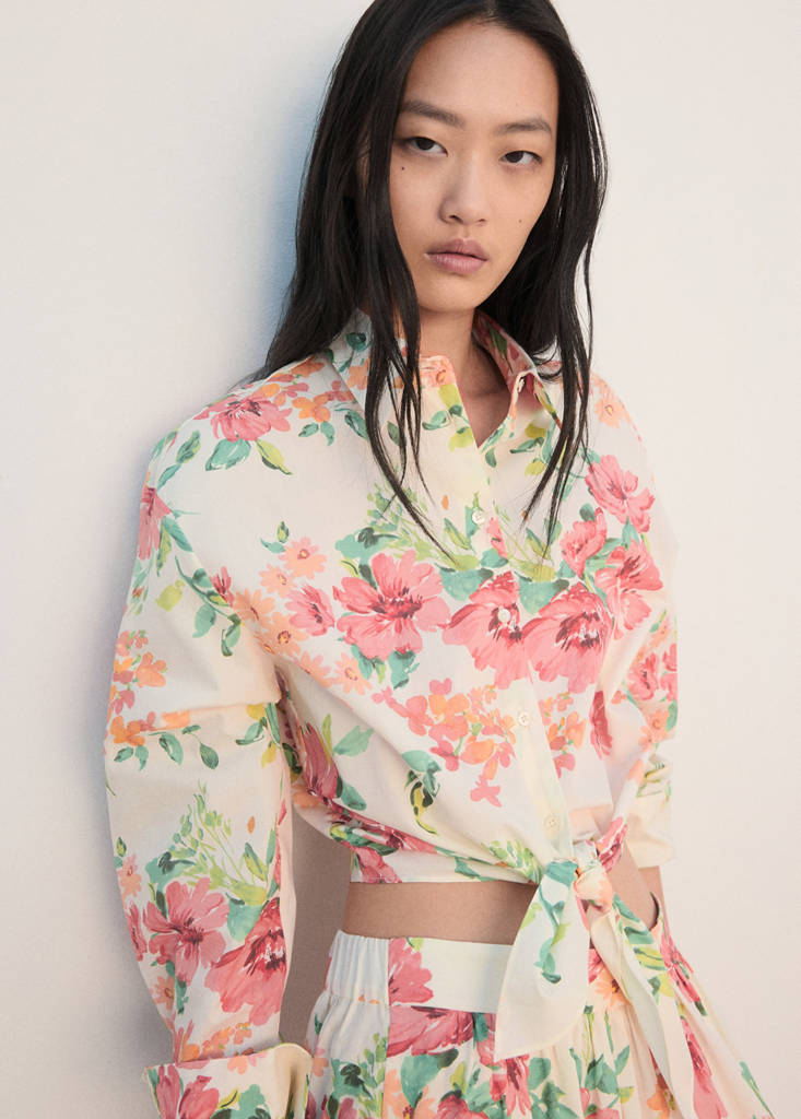 Floral shirt with knot — Off White