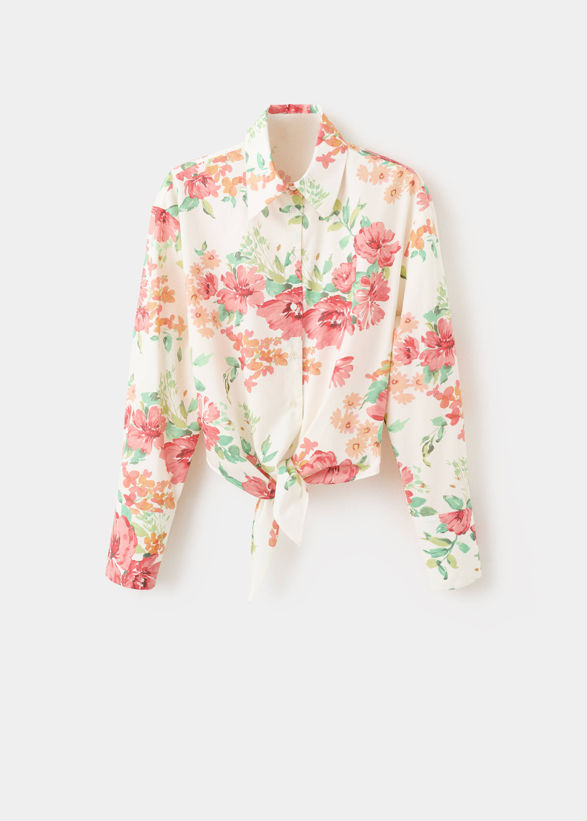 花朵绳结衬衫 - null