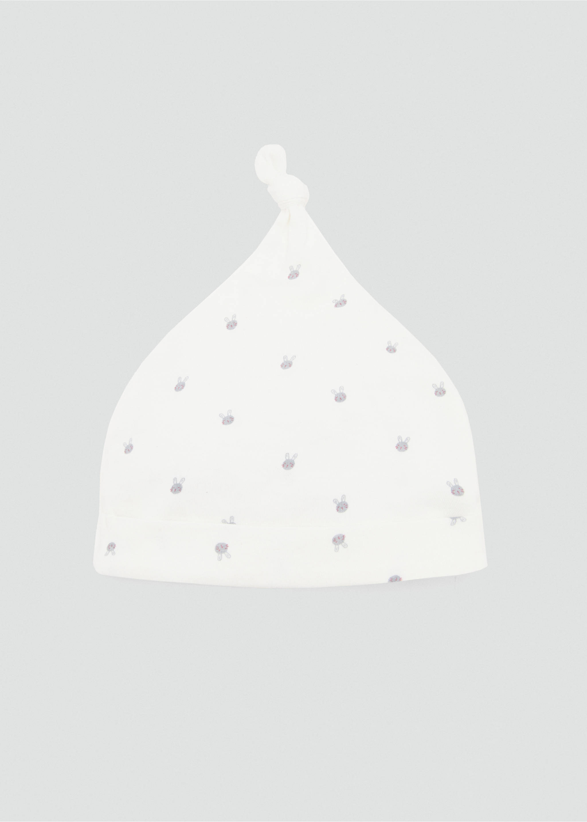 Căciulă imprimată cu detaliu nod - Articol fără model, Alb-murdar. Ref: 27062552-00.