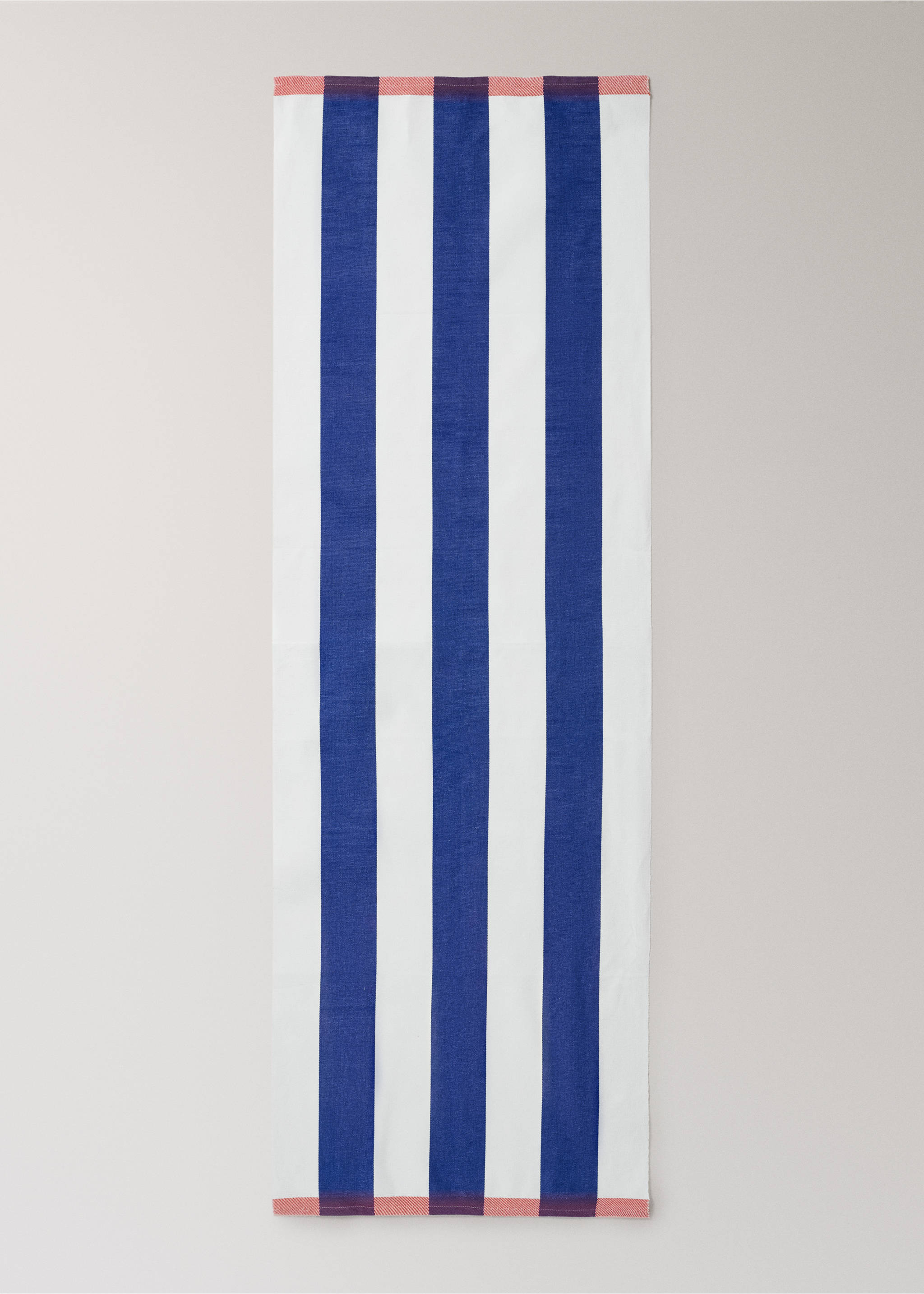 Běhoun na stůl s potiskem pruhů 100% bavlna - Detail zboží 3, Modrá. Ref: 27062553-00.
